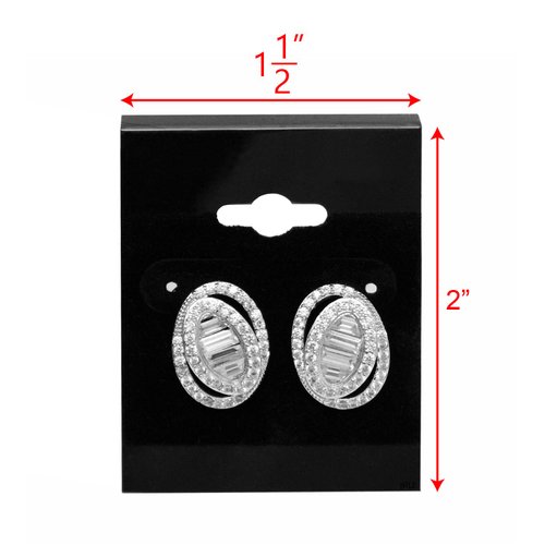 MOOCA Plain 1.5 x 2 in Black Hanging Earring Cards Earring Card Holder, Earring Display Cards for Ear Studs, Velvet Plastic Display Earring Card Holder for Jewelry Accessory Display, 100 Pieces