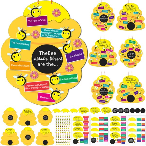 Memorywuu 24 Sets Bible Crafts for Kids Religious Crafts Sunday School Vbs Crafts Beatitudes Crafts DIY Christian Bible Craft Kit for Preschool Classroom Home Church School Supplies