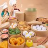 2 Sets Kids Pretend Play Toy Kitchen Cooking Toy Steamed Toy Food Chinese Breakfast Food Play Set Dollhouse Furniture (26Pcs)