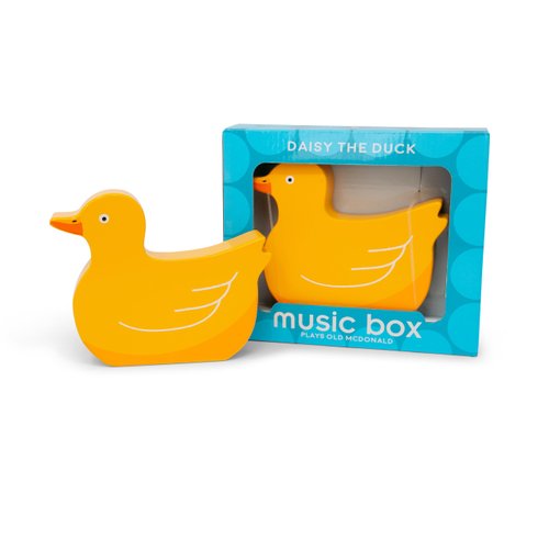 Jack Rabbit Creations Duck Music Box Wooden Musical Figurine Plays Lullaby for Naptime and Bedtime – Encourages Imaginative Play – Farm Animal Birthday and Baby Shower Toy for Toddlers Ages 3+