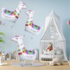 6 Pcs Walking Llama Animal Balloons Self Standing Lovely White Alpaca Llama Foil Balloons for Mexican Fiesta Themed Party Birthday Party Baby Shower Wedding Party Decorations