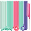 30 Pcs Hair Curling Rods Flexible Twist Foam Hair Rollers Soft No Heat Heatless Bendy Foam Hair Curls and 1 Steel Pintail Comb Rat Tail Comb for Women Girls Long and Short Hair to Sleep in