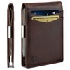 SERMAN BRANDS Money Clip Wallet - Mens Wallets slim Front Pocket RFID Blocking Card Holder Minimalist Mini Bifold (Texas Brown Transformer)