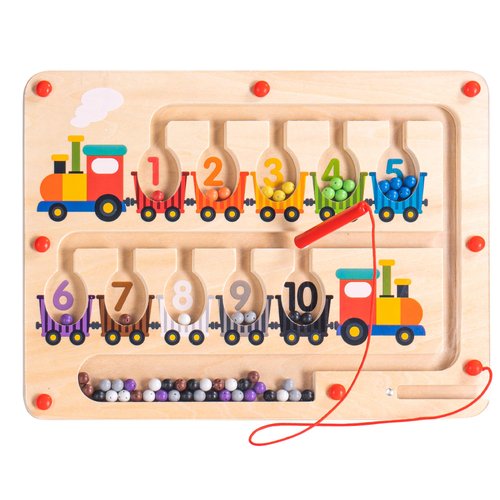 YOU & XI Magnetic Color & Number Maze Toy Wooden Montessori Color Matching Learning Counting Puzzle Board for Toddlers and Kids Fine Motor Skills Toys for Boys Girls 3 4 5 Years Old