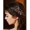 Denifery Rhinestone Wedding Headpieces Bridal Purple Crystal Hair Comb Hair Accessories for Bride Handmade Purple Hair Pieces for Women Girls