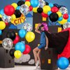 147 Pieces Theme Balloon Decorations Arch Garland Kit Include Blue Red Yellow Black Balloons with Confetti Balloons and Roll Tape for Kids Birthday Party Supplies