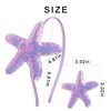 Star Headband Laser Star Glitter Hair Band Starfish Sequin Hair Accessories Girls Women Birthday Seaside Pool Party (Laser Lavender)