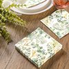 Spiareal Eucalyptus Napkins Disposable Hand Towels for Bathroom Sage Green Leaves Guest Decorative Paper Hand Towels for Dinner Banquet Party Wedding Dinning Decor(120 Pcs)