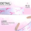 SARATA White Breast Cancer Awareness Headbands Pink Ribbon Wide Knotted Headband for Women Elastic Headbands Hoop Band Hair Access Hair Bands Party Supplies 1PCS