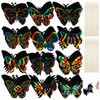 Deekin 72 Pcs Butterfly Scratch Cards Rainbow Paper Scratch Butterfly Craft Art Kits Party Favors with 36 Pcs Bamboo Stylus for Classroom Games DIY Crafts Home Ornaments, 12 Styles