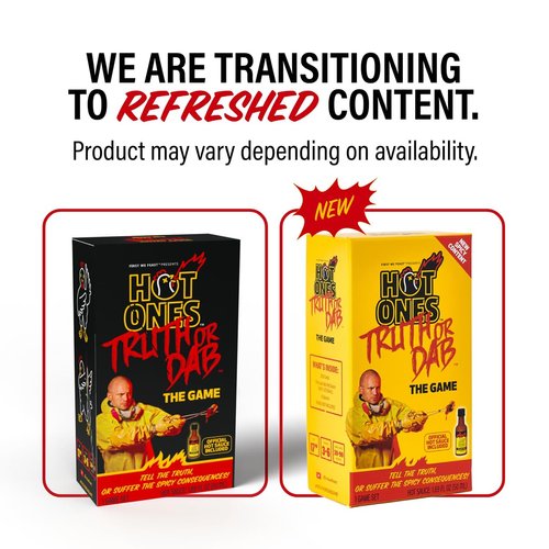 Wilder Games Hot Ones Truth or Dab The Game - Hot Sauce Included (Ages 17+)