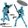 FUNKY STORE Assembly Completed Angel 3D Printed Movable Action Figure Toys Dummy Doll DIY Full Body Decompression Artifact Action Figure Fit Desk Decoration Christmas (Cyan)
