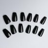 Bellelfin Coffin Press on Nails Short, 240Pcs Ballerina Black Fake Nails Kit Full Cover Acrylic Press on Nail with Glue Glossy Coffin Nails Press on False Nails for Women Girls Fingernails Artificial