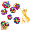NANAOUS Nobbly Wiggle Ball Dog Toy 6 PC, Dog Pet Toys Colorful Interactive Ball with Bell, 6 Sizes Wiggle Toy Balls, Dog Ball Puppy Supply Interactive Dog Cat Ball