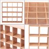 1: 12 Dollhouse Miniature Wooden Storage Rack 16 Grid Shelves Doll House Wall Rack Bookshelf Display Dollhouse Furniture Accessories