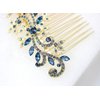 Faship Sparkling Navy Blue Crystal Floral Hair Comb