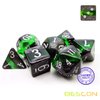 Bescon Mineral Rocks GEM Vines Polyhedral D&D Dice Set of 7, RPG Role Playing Game Dice 7pcs Set of Emerald