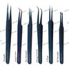 Alluring TITANIUM BLUE Tweezers for Eyelash Extension for Volume Lashes Straight