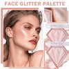 IONSGAKO 2PCS Fairy Pink Highlighter Makeup Palette Face Powder Highlighters Iluminadores De Maquillaje Shimmer Glitter Diamond Highlighter Blush Powder Makeup Palette
