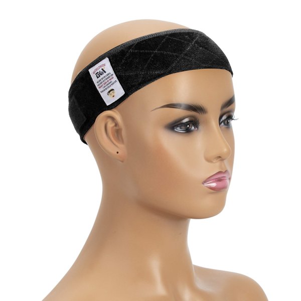 GEX Wig Grip Band Adjustable Velvet Non-Slip Breathable Head Band to Keep Wig Secured and Prevent Headaches (Black)