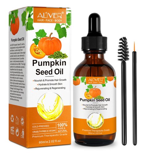 NVXNMSD Pumpkin Seed Oil for Hair Growth - Pure Organic Natural Cold Pressed Hydrating & Repairing Dry, Damaged Hair, Skin Care