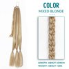 EMMOR Long Braided Ponytail Extension with Hair Straight Wrap Around Ponytail Hair Extensions with Hair Tie Soft healthy Synthetic Hair Piece for Women girls Daily(33 inch Mixed Blonde
