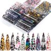 20 Sheets Leopard Nail Stickers，Starry Sky Animal Skin Design Nail Art Decoration Glue Transfer Nail Foils for Women Fingernails and Toenails Acrylic Decorations Manicure Tips Wraps Charms