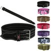 MRX Powerlifting Leather Belt 4" Wide 10mm Thickness Training Fitness Back Support Bodybuilding Belts with Steel 2 Prong Buckle Black (Small)