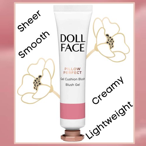 DOLL FACE Liquid Blush for Cheeks | Pillow Perfect Gel Cushion Blush | Cream Blusher Makeup | Lightweight, Blendable & Buildable Natural Radiance (Pillow Talk)