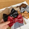 1Pc Black PU Leather Hair Clip, Bow Duckbill Clip Korean Style Hairpin Sweet Barrette, Fashion Headwear Hair Accessories for Women Girls,Clips and Barrettes,Hair Accessories