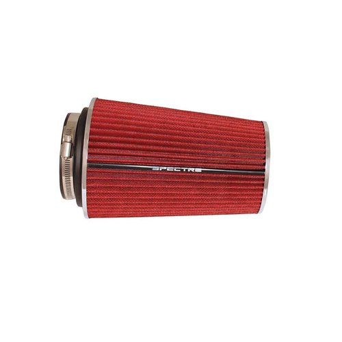 Spectre Performance SPE-9732 Universal Clamp-On Air Filter: Round Tapered; 3 in/3.5 in/4 in (102 mm/89 mm/76 mm) Flange ID; 8.75 in (222 mm) Height; 6 in (152 mm) Base; 4.75 in (121 mm) Top,Red