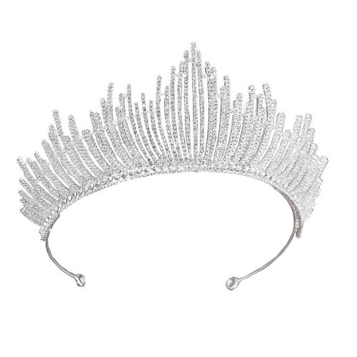 Baroque Rhinestone Queen Crown, Sinide Wedding Crown for Bride Princess Tiara for Women Silver Crown Princess Crystal Headband Tiaras for Girls Wedding Halloween Faire Costume Birthday Hair