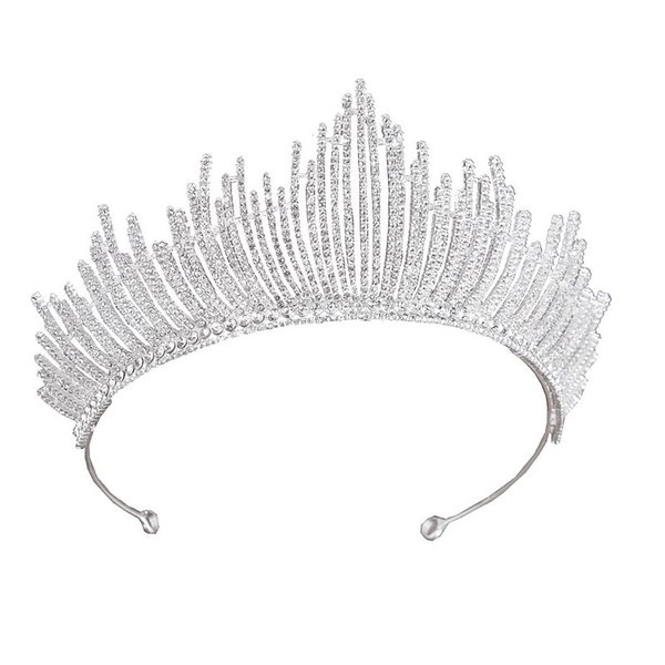 Baroque Rhinestone Queen Crown, Sinide Wedding Crown for Bride Princess Tiara for Women Silver Crown Princess Crystal Headband Tiaras for Girls Wedding Halloween Faire Costume Birthday Hair
