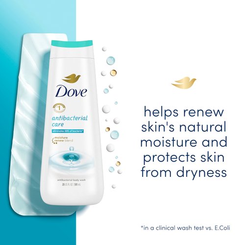 Dove Body Wash Care & Protect Antibacterial For All Skin Types Protects from Dryness 20 oz