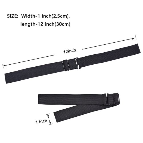 YTBYT 10 Pcs Black Adjustable Elastic Bands Adjustable Straps for Making Wig Cap Accessories (1 x 12 Inch)