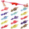 15 Pcs Slingshot Dinosaur Finger Toys, Catapult Toys as Fun as Slingshot Chicken, Cute Shapes, More Colors, Great for Flying Games and Party Favors.