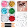 Teenitor Body Glitter Face Glitter Hair Glitter Gel, Self Adhesive Face Gems Face Rhinestones, 6 Colors Body Glitter for Women, Face Paint for Christmas Makeup, Festivals Concerts Rave Glitter
