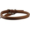 Genuine Leather Rolled Dog Collar 10.5"- 14" neck size Long Hair Dogs and Puppies