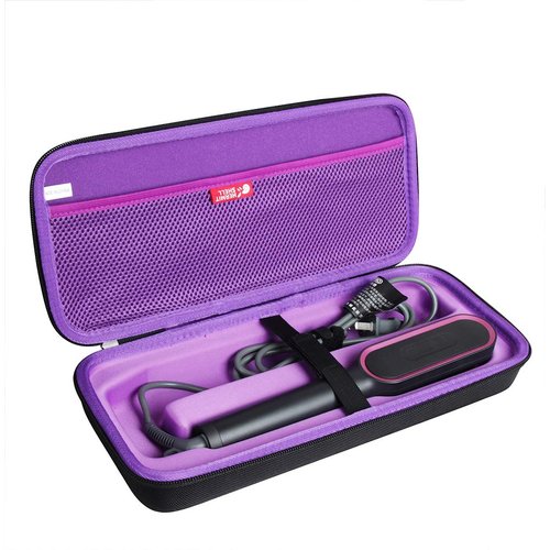 Hermitshell Hard Travel Case for TYMO Ring Hair Straightener Brush (Black+Rosy)