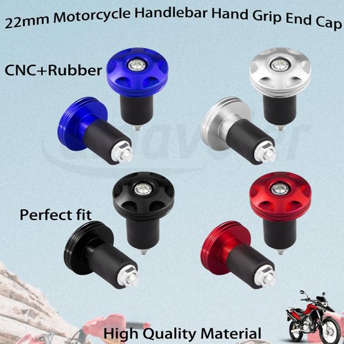 Amavoler 22mm Motorcycle Handlebar Hand Grip End Cap, Personalized and Colorful End Slider Cap Plug Aftermarket Parts Universal.Make Your Motorcycle Unique.2Pcs.