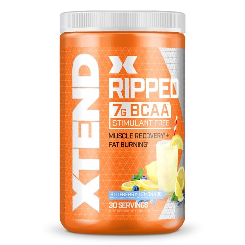 Xtend XTEND Ripped BCAA Powder Blueberry Lemonade - Cutting Formula + Sugar Free Post Workout Muscle Recovery Drink with Amino Acids - 7g BCAAs for Men & Women - 30 Servings