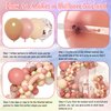 Amandir Boho Daisy Balloons Garland Kit, Retro Dusty Pink Blush Brown Nude Long Twisting Flower Balloons for Two Groovy Birthday Baby in Bloom Baby Shower Party Decorations Supplies