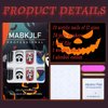 Halloween Press on Nails Short Square MABKJLF Fake Nails Full Cover Nightmare Before Christmas Nails Bad Girl False Nails with Designs Glossy Glue on Nails Artificial Nails for Women Girls 24Pcs
