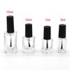 AHIER Empty Nail Polish Clear Bottles with Brush Cap Funnel and Mixing Ball(7ml 5p)