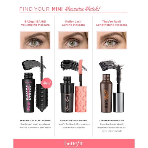 Benefit Cosmetics Lash Leader Mini Travel Size Trio Roller Lash Bad Gal Bang They’re Real Travel Size