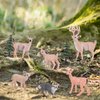 Sinmelechtra 8PCS Wildlife Model Figures Set White-Tailed Deer Merganser Raccoon Tabletop Ornament Party Favors Toys for Boys Girls Kids