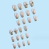 Hkanlre Bling Square Press on Nails Rhinestoens Fake Nails Silver Tips Full Cover Medium False Nails for Women and Girls 24PCS