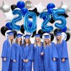 New Years Eve Party Supplies, Graduation Decorations Class of 2025 Party Balloons, 40in 2025 Foil Balloons, Latex Balloons for Birthday Wedding Prom Night Anniversary Bachelorette (Navy Blue Black)