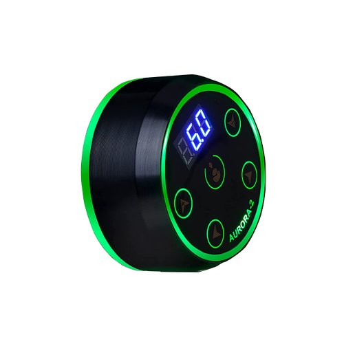Coveted Professional Tattoo Power Supply - Aurora Colorful 2nd Generation with Digital Display, Push Button Rotary Tattoo Machine Compatibility, Adjustable Voltage, Sleek Black Color - OTW-PDL2-1