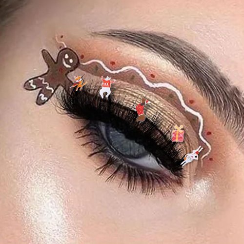 Uranian False Eyelashes Fliffy Faux Mink Lashes Natural Look Wispy Strip Fake Eyelashes Christmas Decoration Dramatic Lashes for Women and Girls